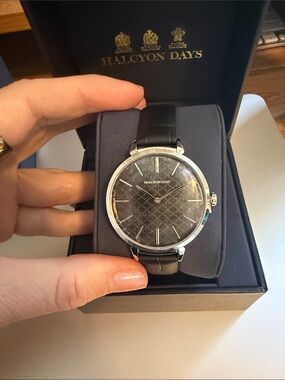 Halcyon Days HD 2003 Black and Silver Tone Watch